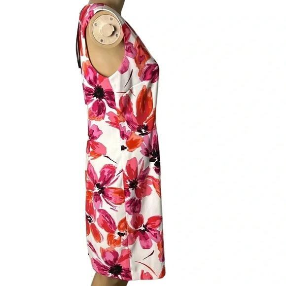 MARIO SERRANI dress, women size 8 . Multicolor, floral,sleeveless, back zip ,NWT - Picture 4 of 13